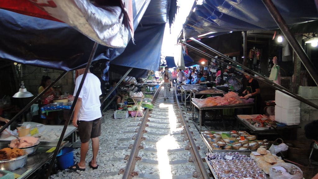 Maeklong Railway Market photo